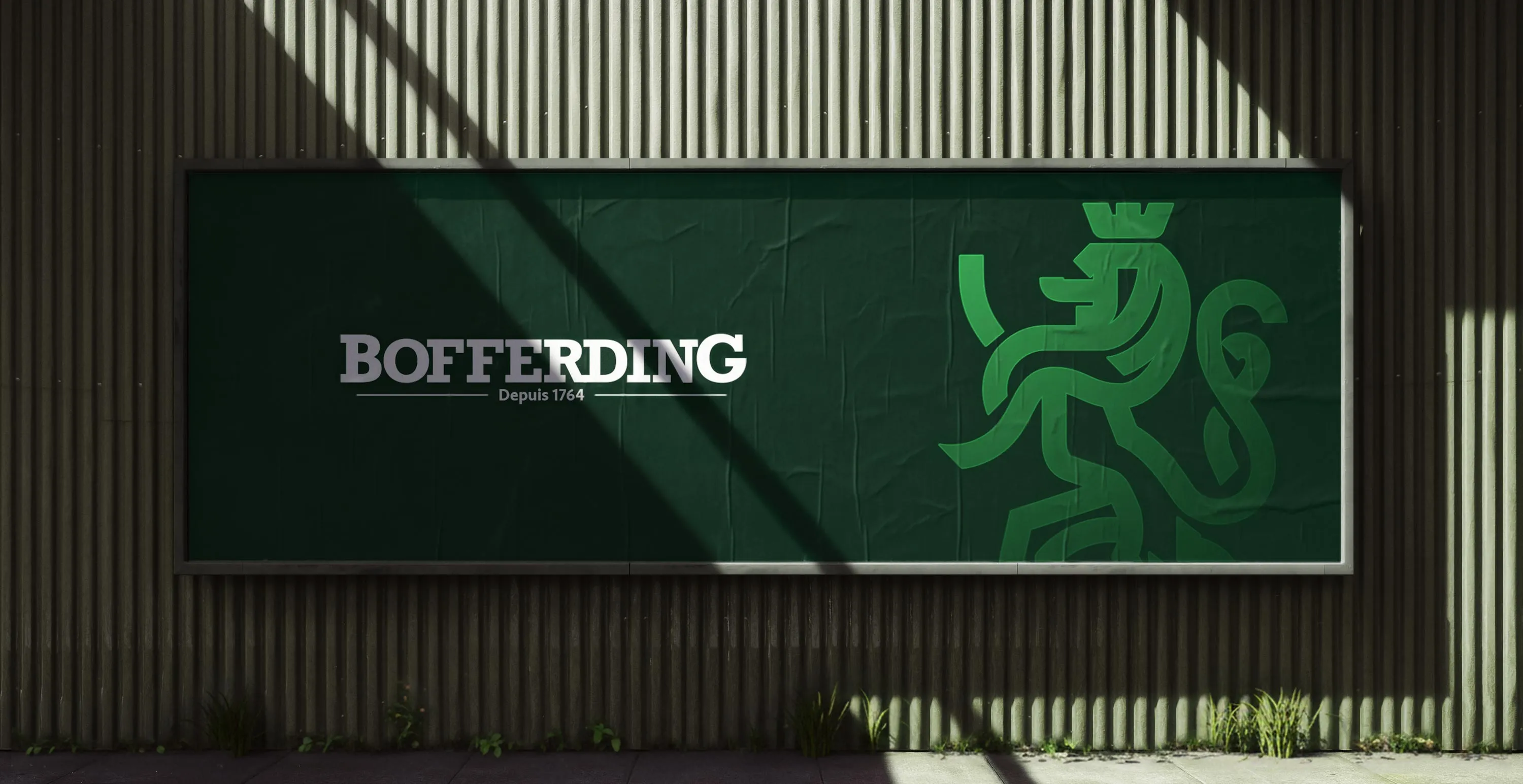 Bofferding logo design on billboard