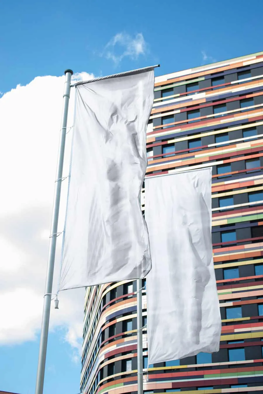 Blank vertical flag mockup — no design applied