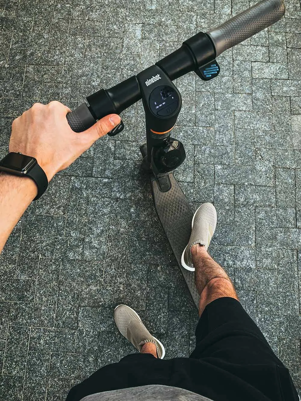 POV rider on an e-scooter