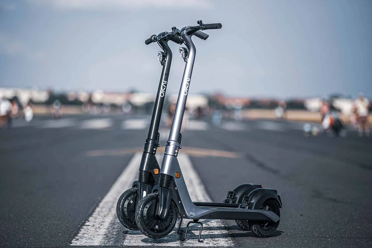Detail shot of an e-scooter