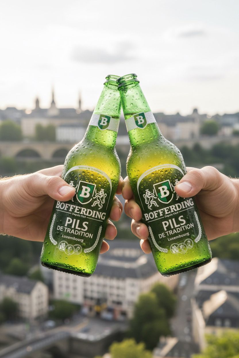 Bofferding beer bottle concept design closeup neck