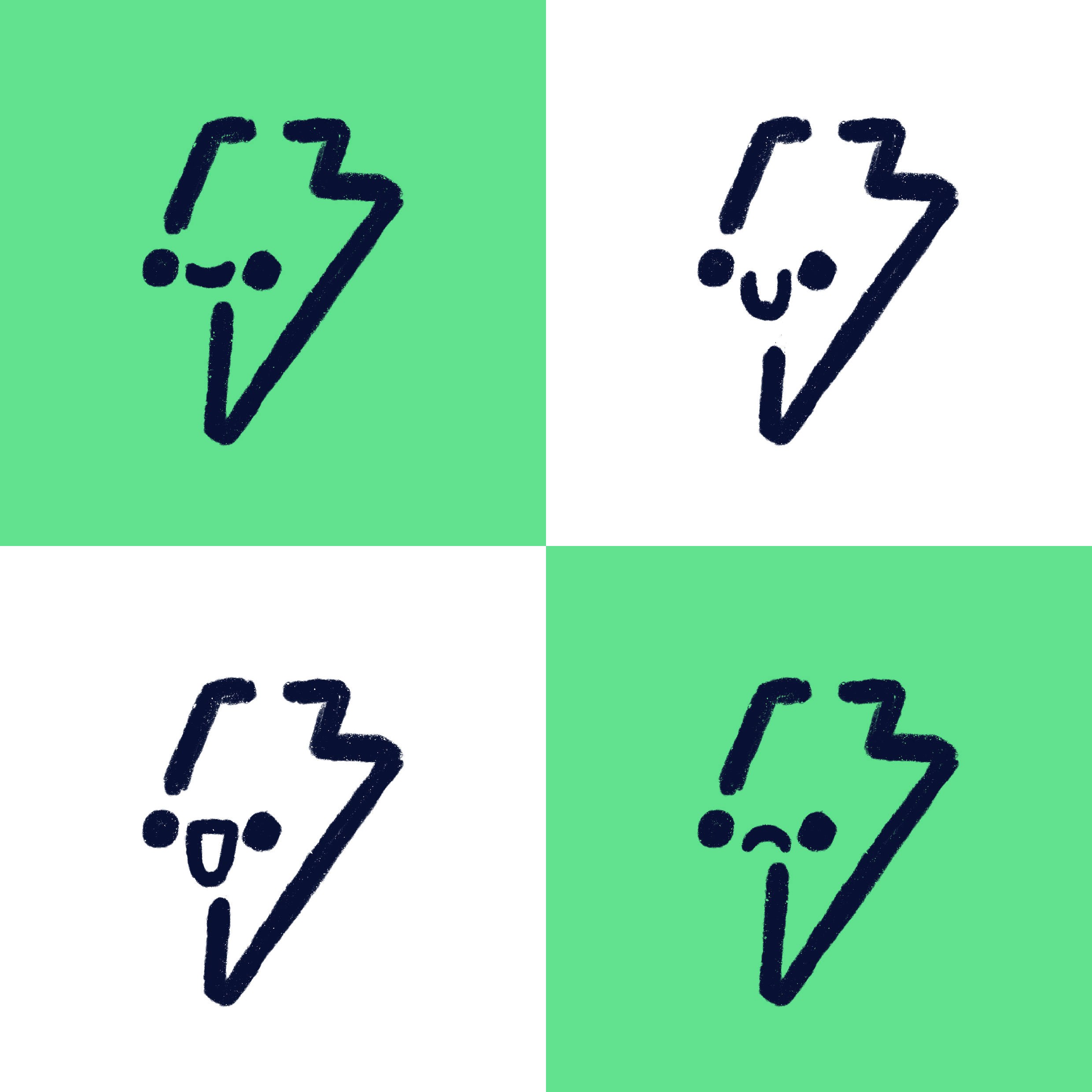 Different ScooterStop logo character expressions