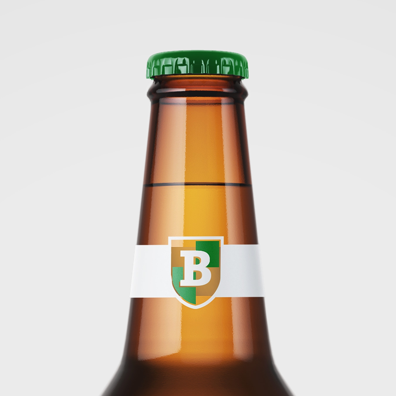 Bofferding beer bottle concept design closeup neck