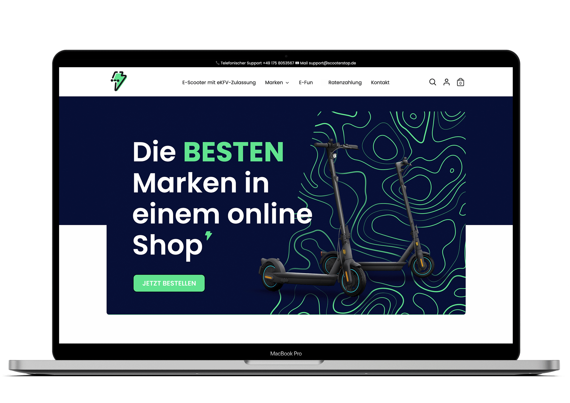 E-Scooter startup ecommerce website design